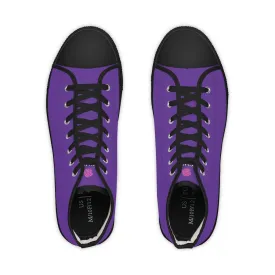 Dark Purple Men's High Tops, Modern Minimalist Best Men's High Top Sneakers  (US Size: 5-14)