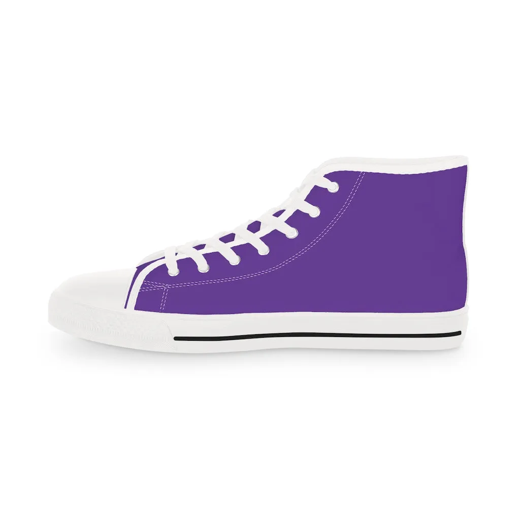 Dark Purple Men's High Tops, Modern Minimalist Best Men's High Top Sneakers  (US Size: 5-14)