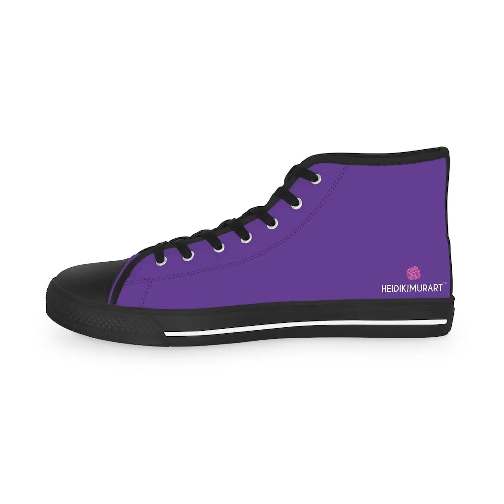 Dark Purple Men's High Tops, Modern Minimalist Best Men's High Top Sneakers  (US Size: 5-14)