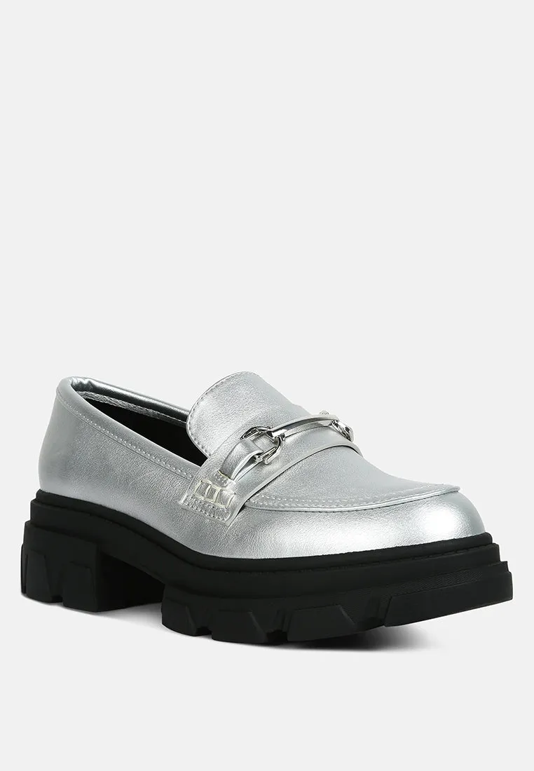 Darlina Metallic Platform Loafers