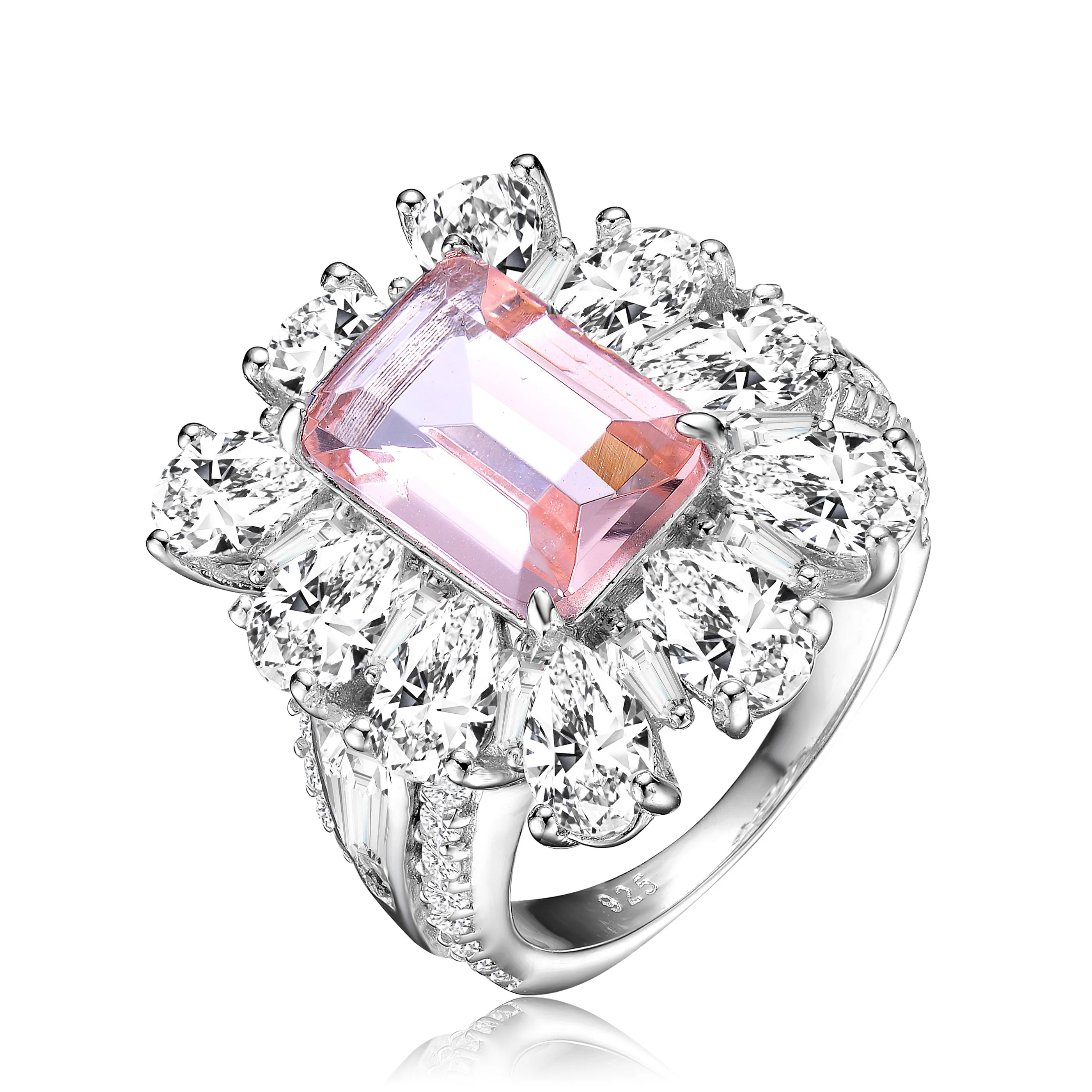 Dauphine Rose Halo Cocktail Ring