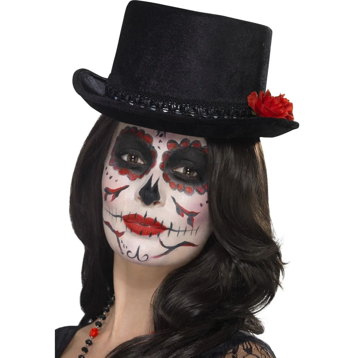 Day of the Dead Top Hat, Black with Roses