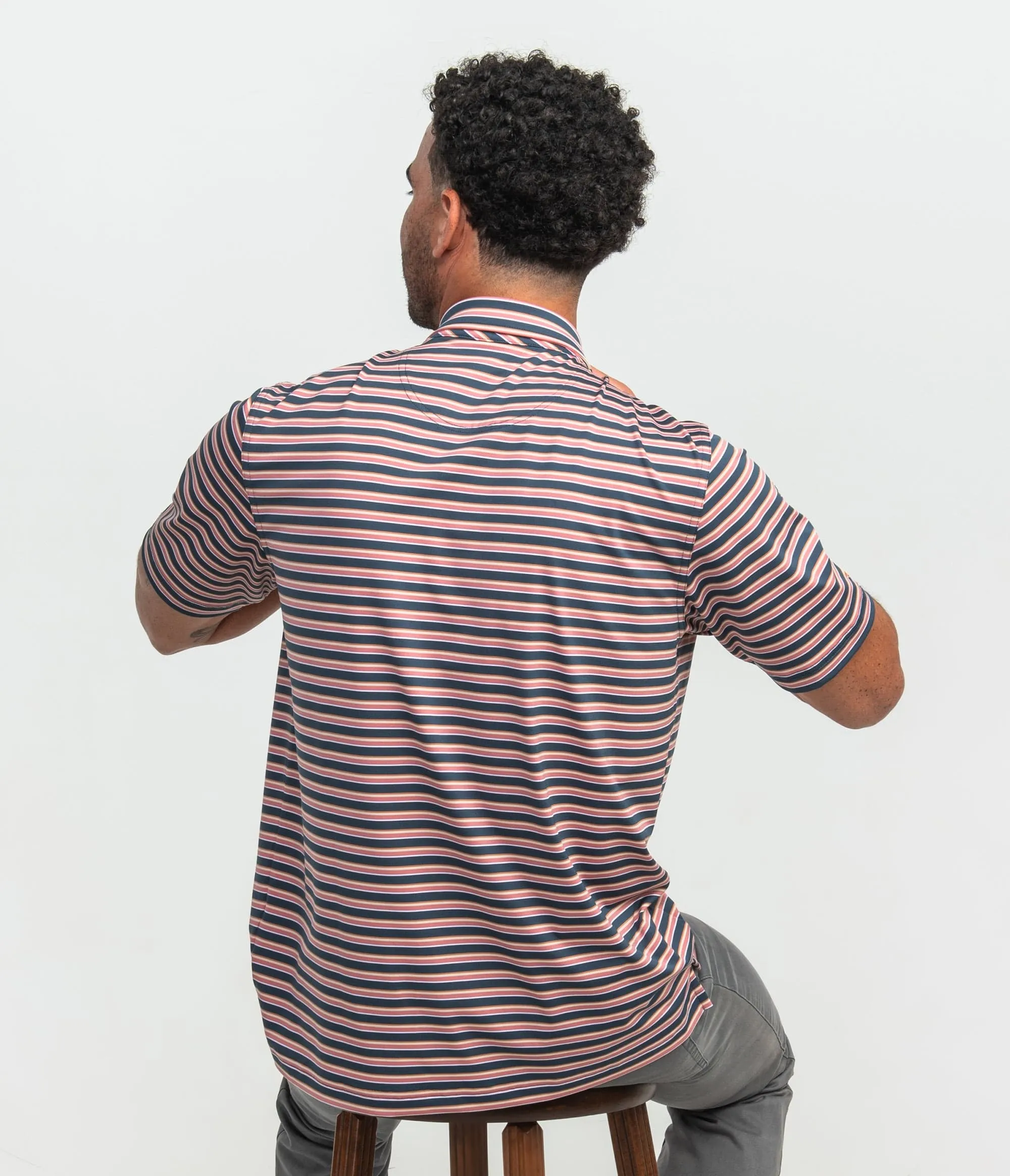 Day Off Stripe Polo - The Links