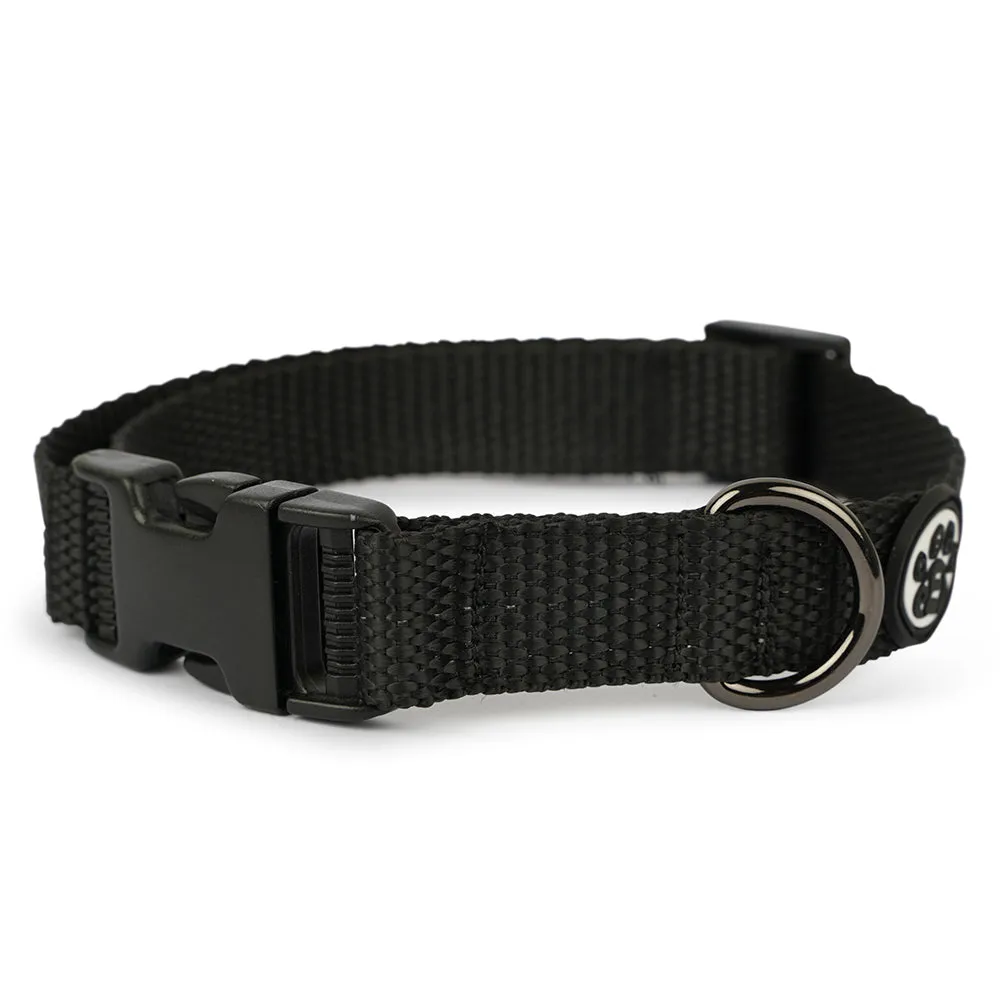 Dear Pet Nylon Dog Collar-Leash Set in Black