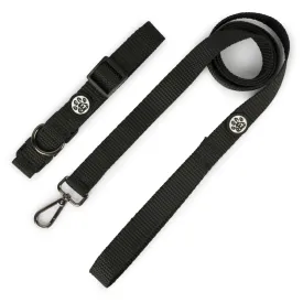 Dear Pet Nylon Dog Collar-Leash Set in Black