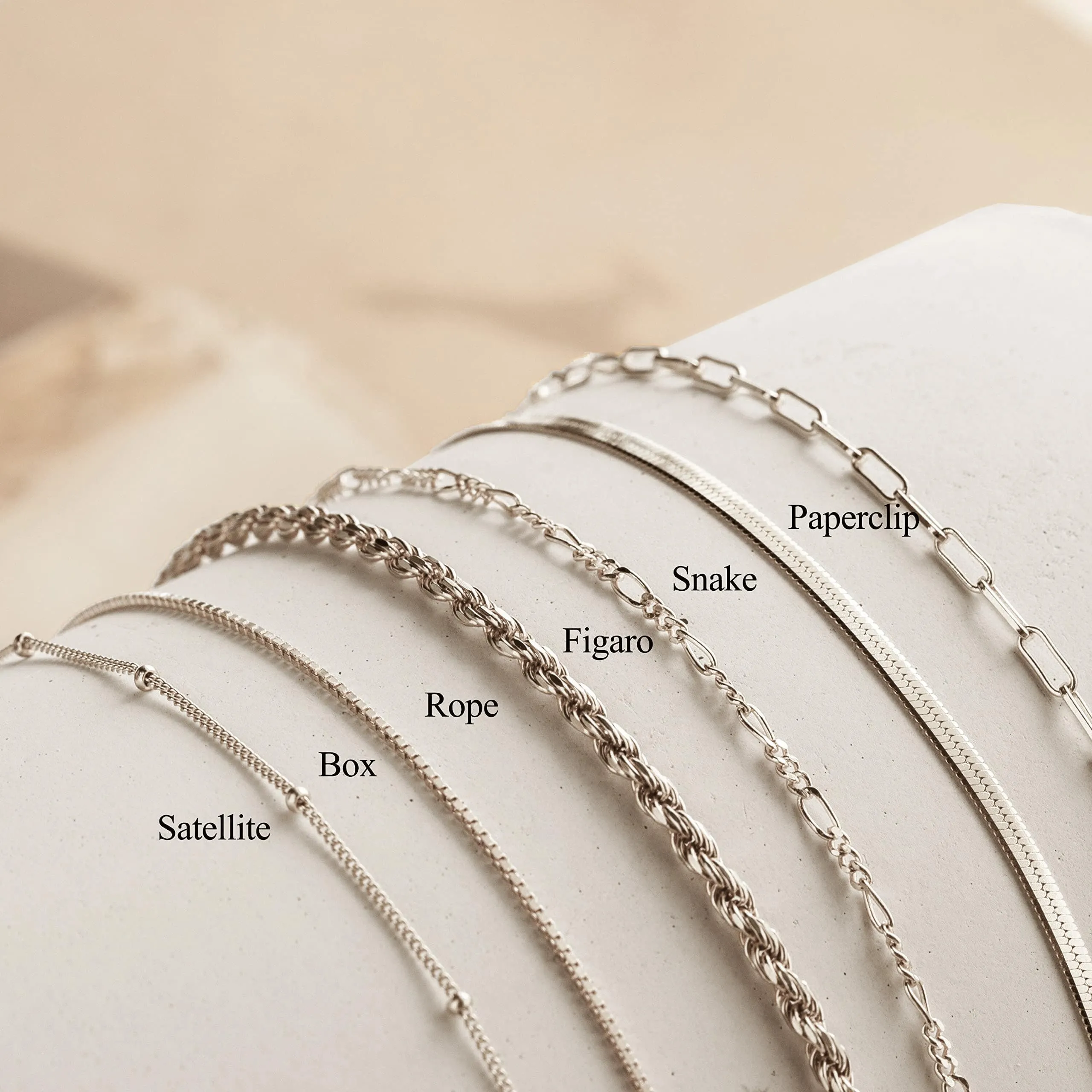 DEARMAY Dainty Silver Bracelets for Women Trendy, 925 Sterling Silver Jewelry Set for Women Bracelets for Women Paperclip Box Herringbone Figaro Rope Chain Bracelet Fashion Pack Gifts for Women