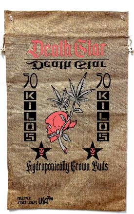 DEATH STAR MARIJUANA BURLAP BAG