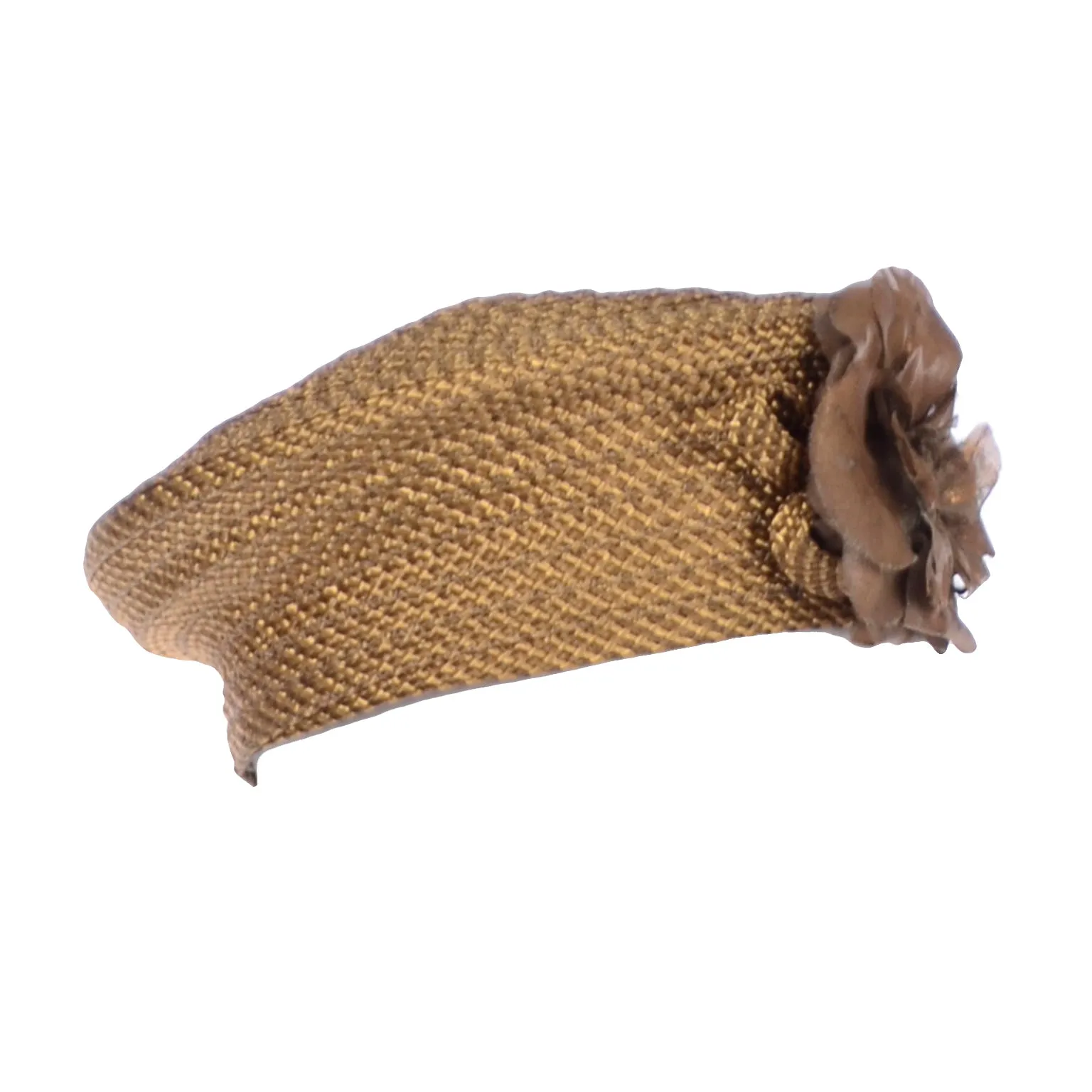 Debbie Rhodes Golden Brown Woven Vintage Beret Style Hat