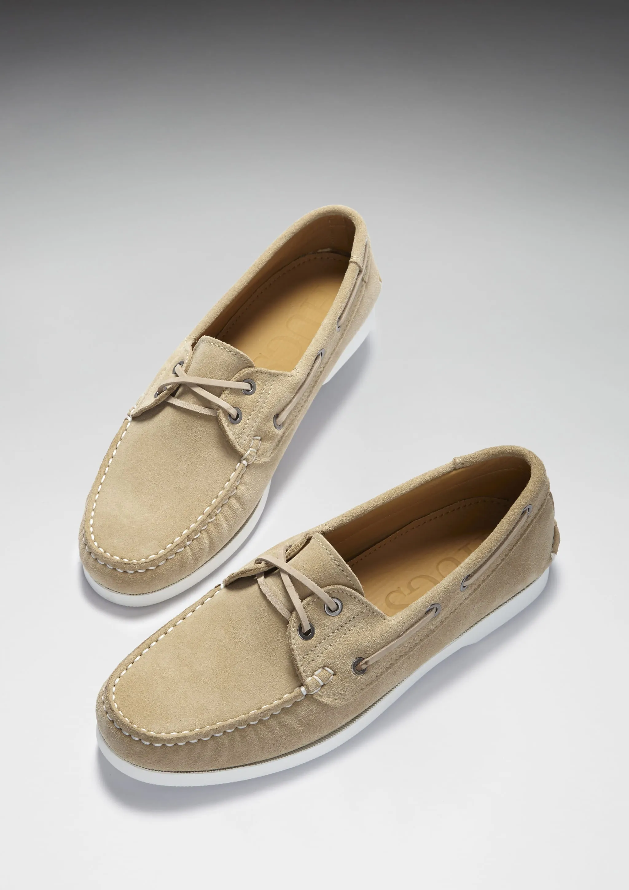 Deck Shoes, taupe suede