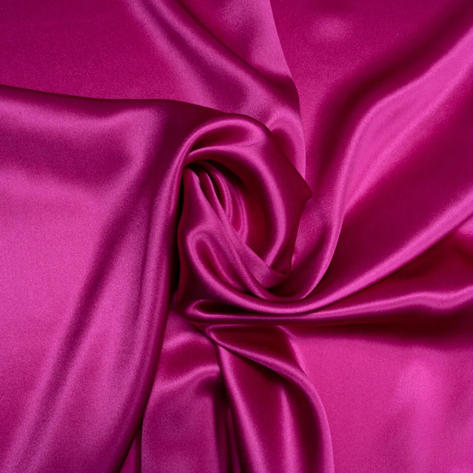 Deep Fuchsia Pink Silk Satin