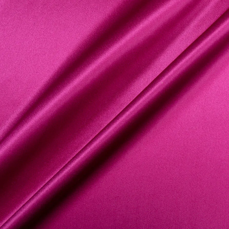 Deep Fuchsia Pink Silk Satin