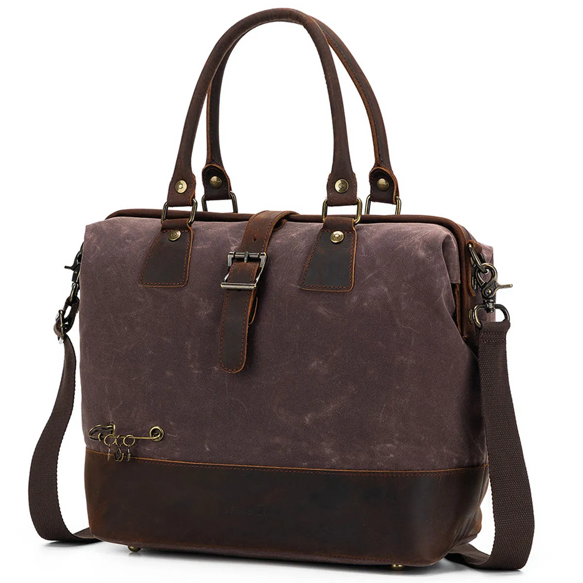 della Q Maker's Canvas Satchel - Cocoa