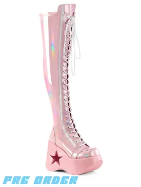 DEMONIA DYNAMITE-300 - PINK STRETCH HOLOGRAM ✰ PRE ORDER ✰