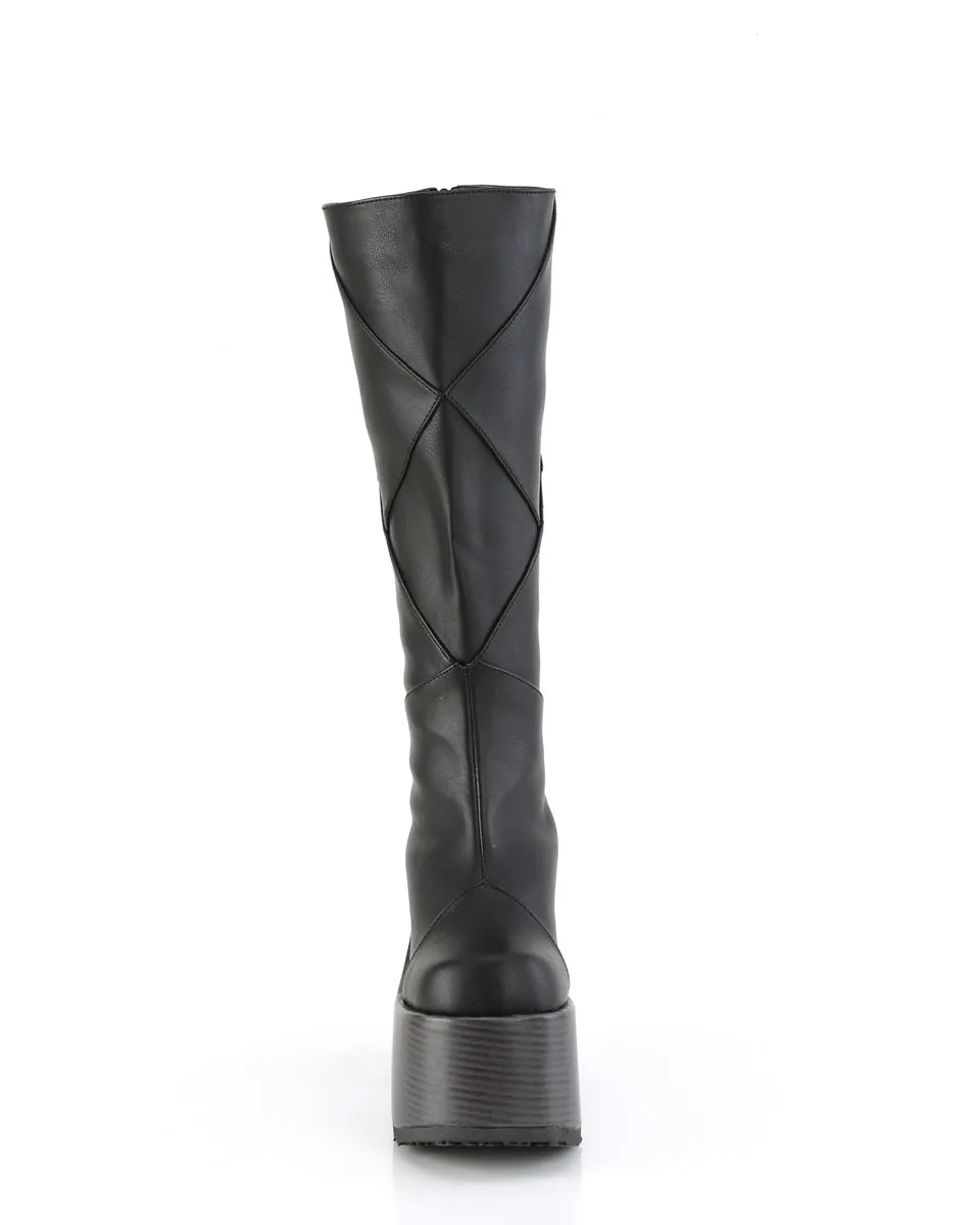 Demonia Patchwork Knee High Boots