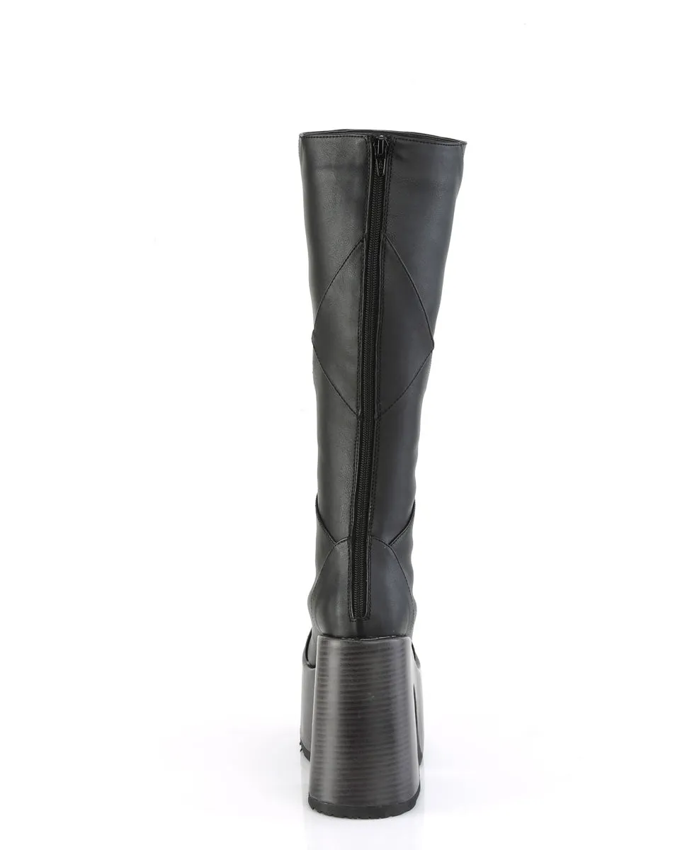 Demonia Patchwork Knee High Boots