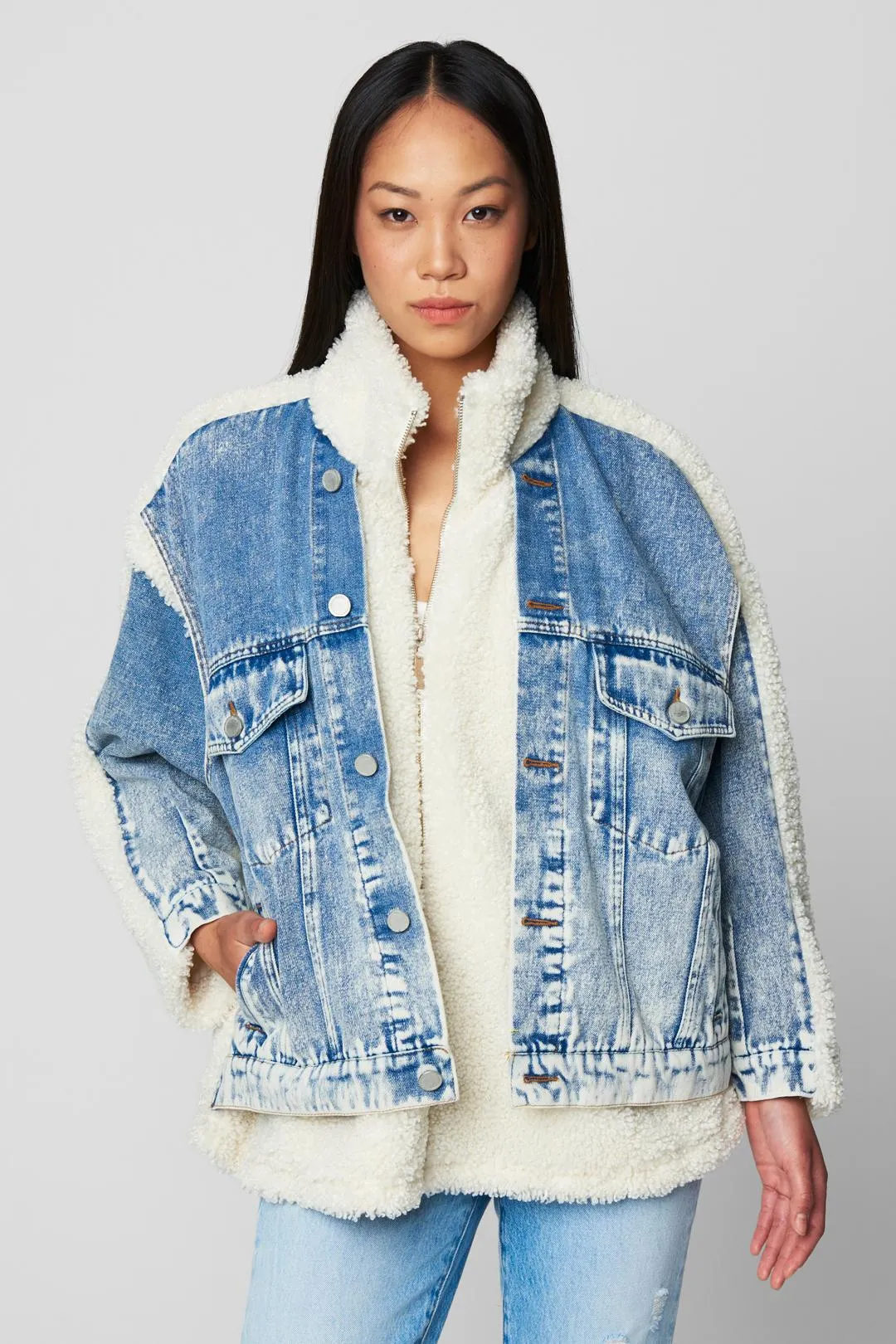 Denim and Shearling Jacket Blank NYC