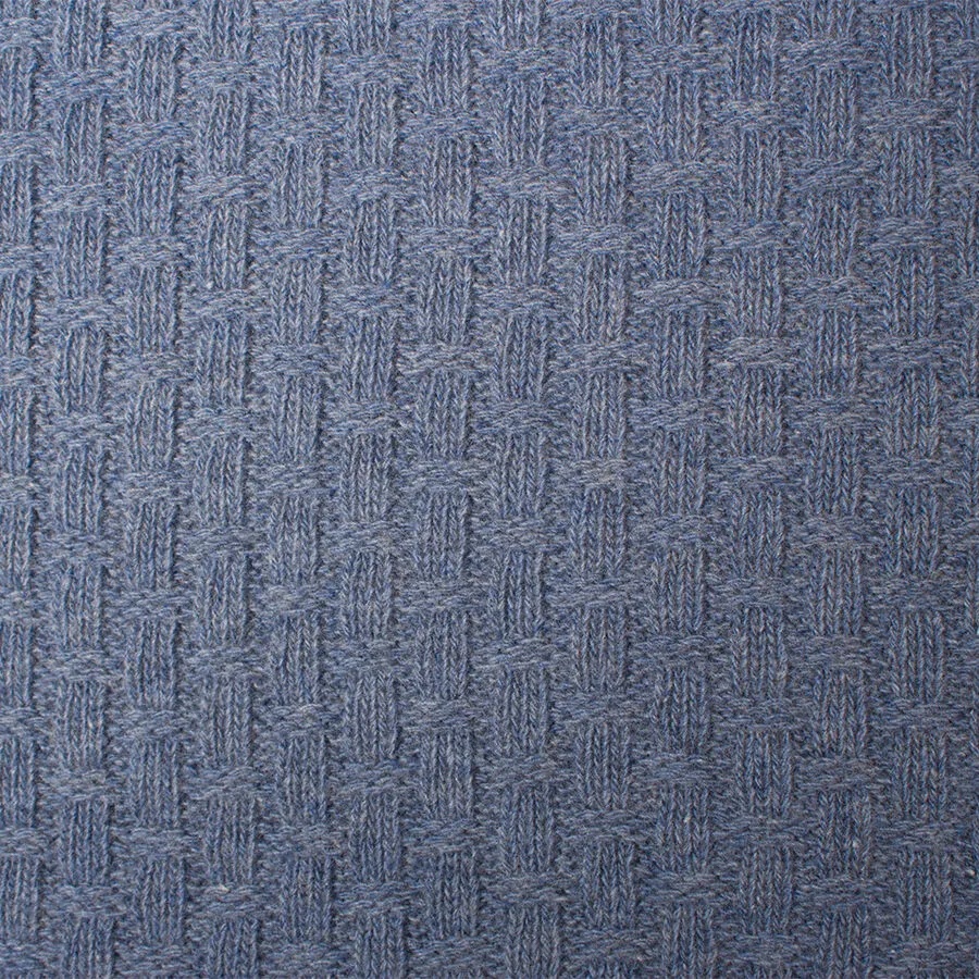 Denim Blue Cable Knit Wool