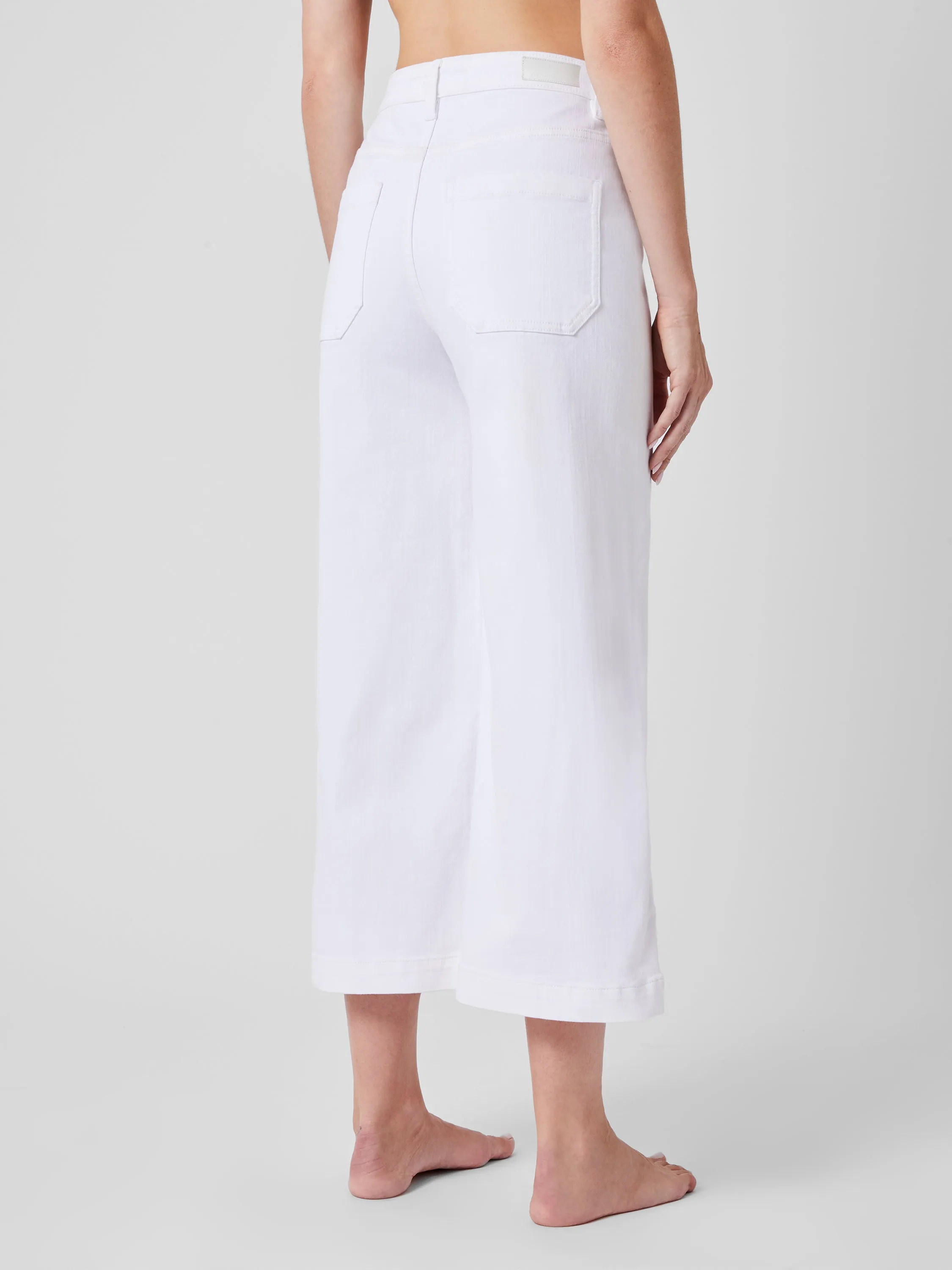 Denim Stretch White Culottes 24 Inch