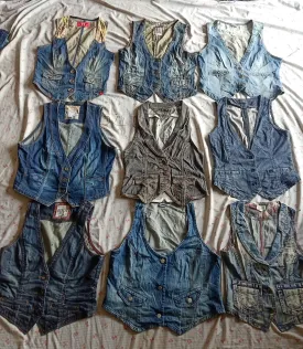 Denim waistcoats 25 pieces