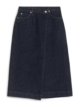 Denim wrap skirt