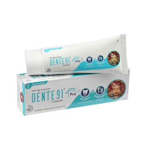 Dente91 Cool Mint Toothpaste| Sensitivity Relief | Repairs Cavities | Fights Gum Disease | Reduces Bad Breath | Strengthens Enamel | SLS free | Fluoride free | Paraben free, Pack of 1, 100g