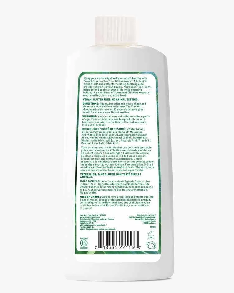 Desert Essence Tea Tree Oil Mouthwash Spearmint 16 oz Liquid