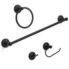 Designers Impressions Royal Series 4 Piece Black Bathroom Hardware Set