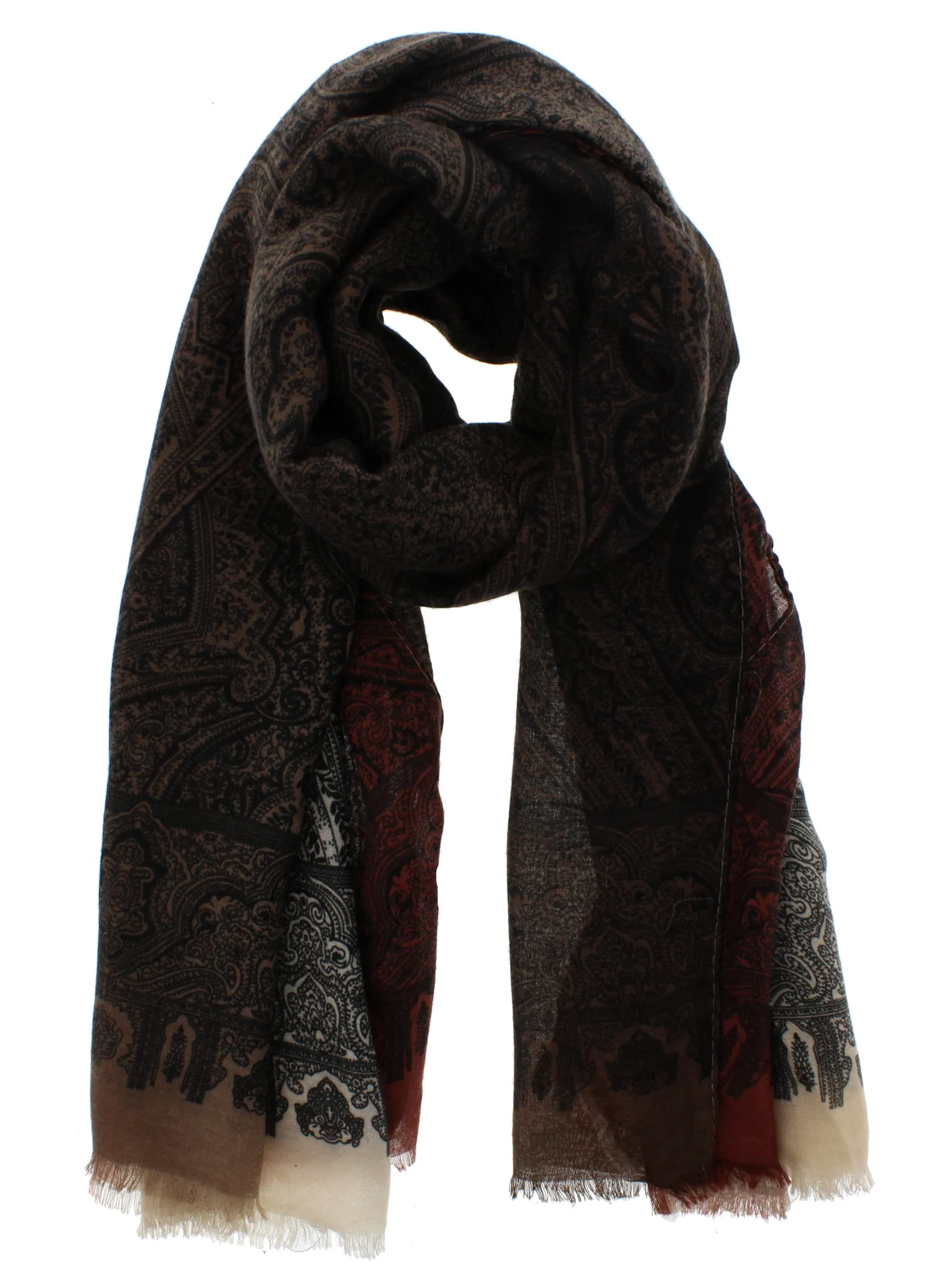 Detailed Paisley Print Scarf