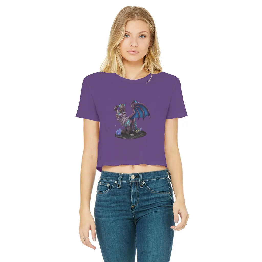 Deviant Dungeon Lurker Classic Women's Cropped Raw Edge T-Shirt