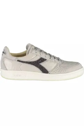 Diadora Gray Leather Women Sneaker