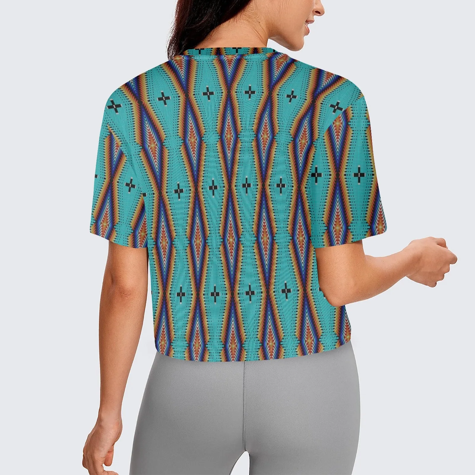 Diamond in the Bluff Turquoise Women's Cropped T-shirt