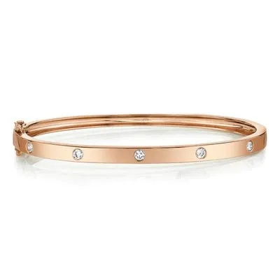 Diamond Inlay Hinge Bangle