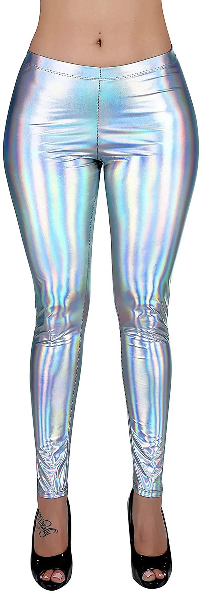 Diamond keep it Liquid Wet Look Shiny Metallic Stretch Leggings