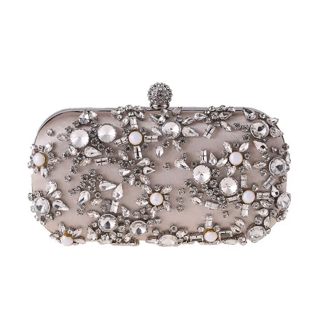 Diamond Rhinestone Beaded Wedding Clutch Purse Luxury Handbag