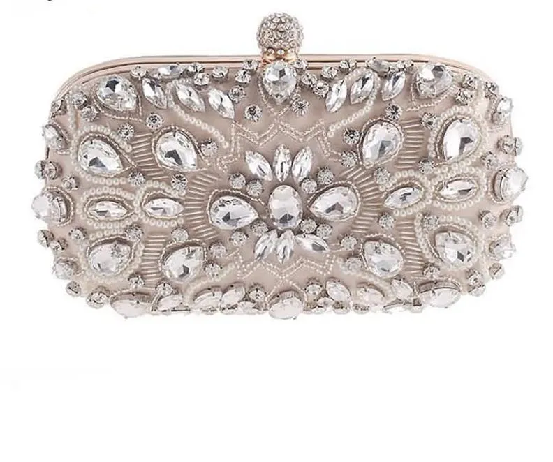 Diamond Rhinestone Beaded Wedding Clutch Purse Luxury Handbag