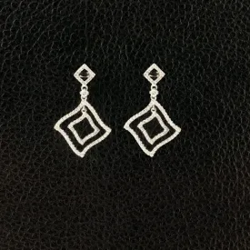 Diamond Stylized Square Dangle Earrings