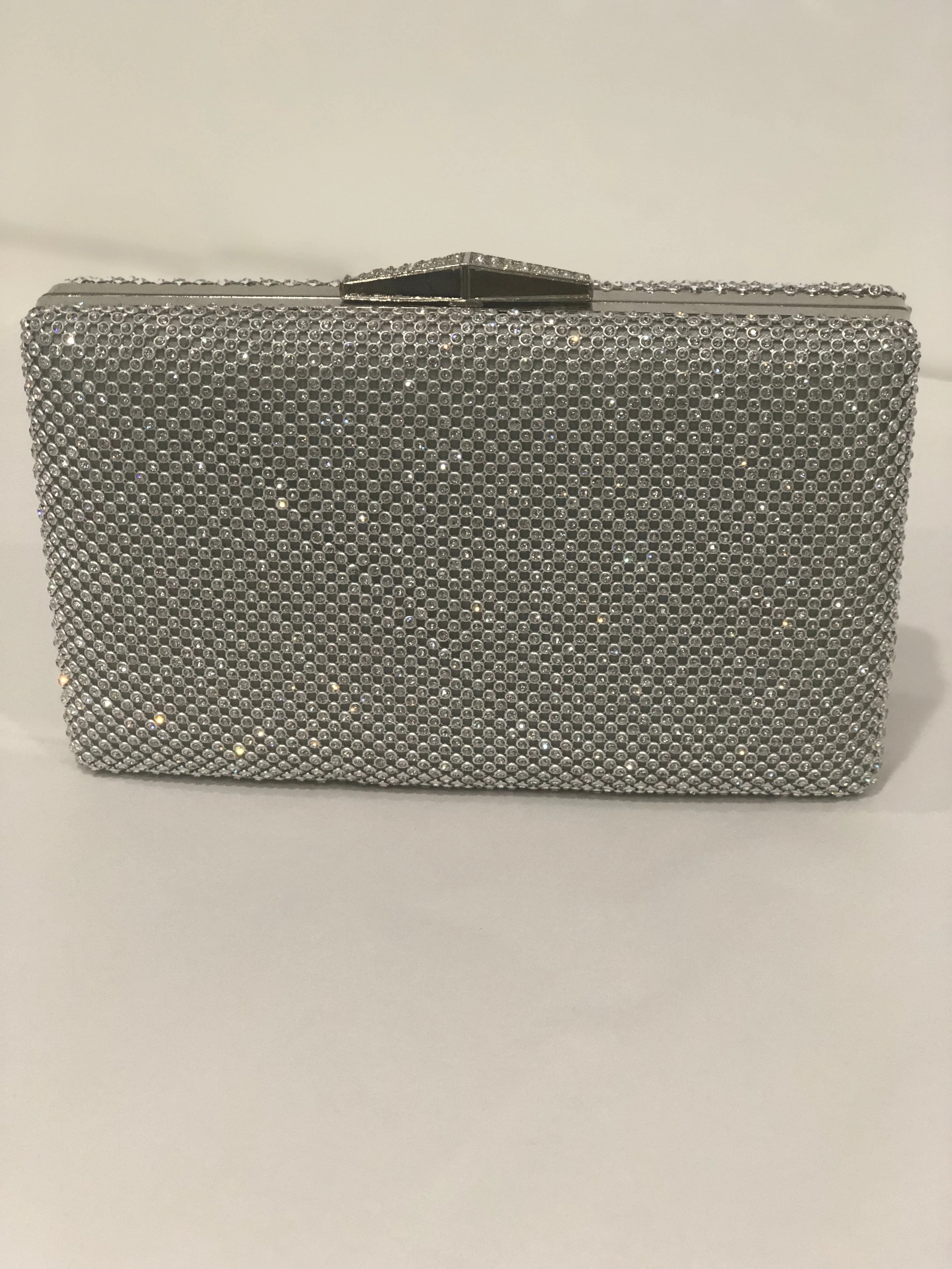 Diamonte Silver Evening Clutch