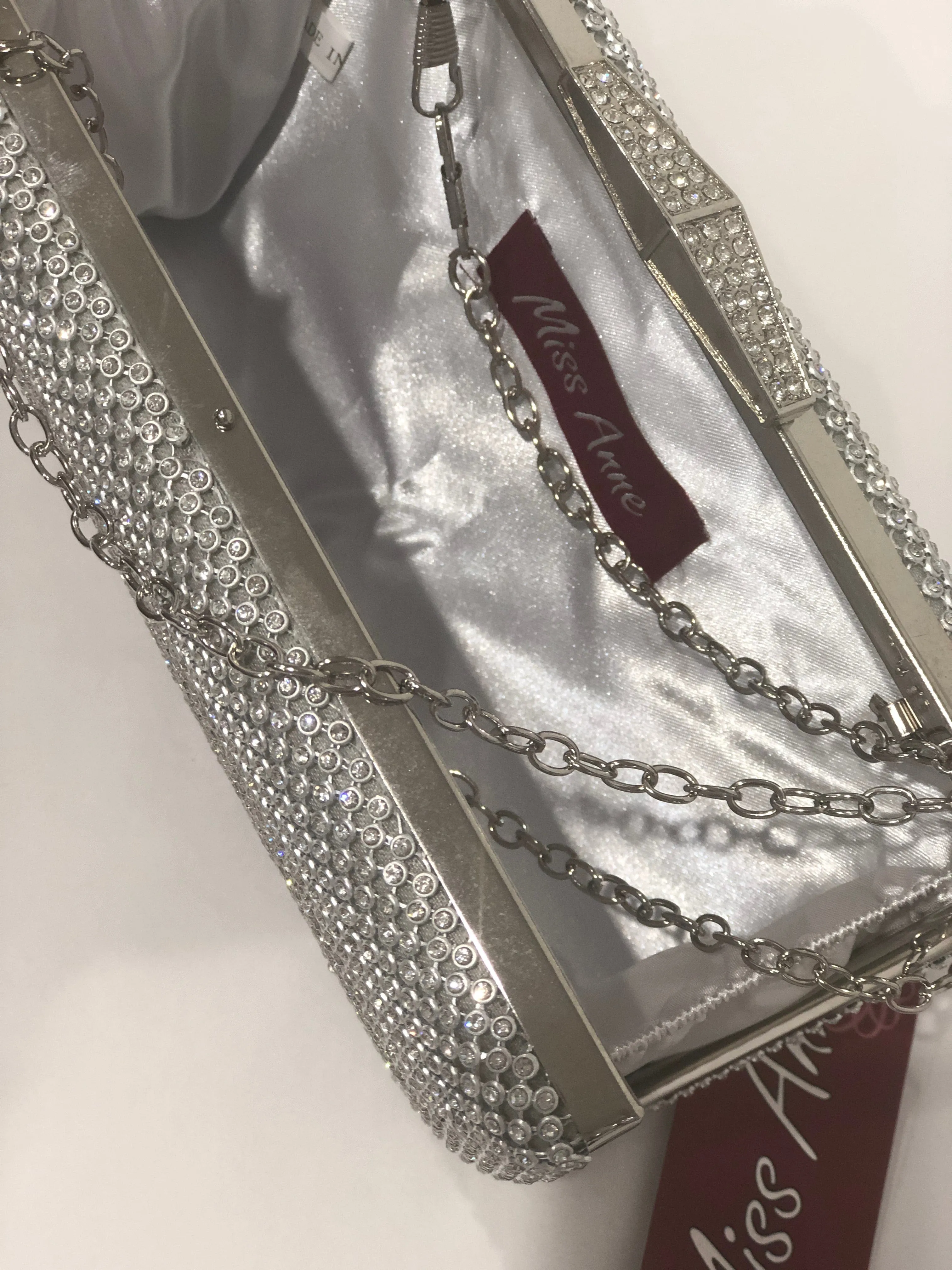 Diamonte Silver Evening Clutch