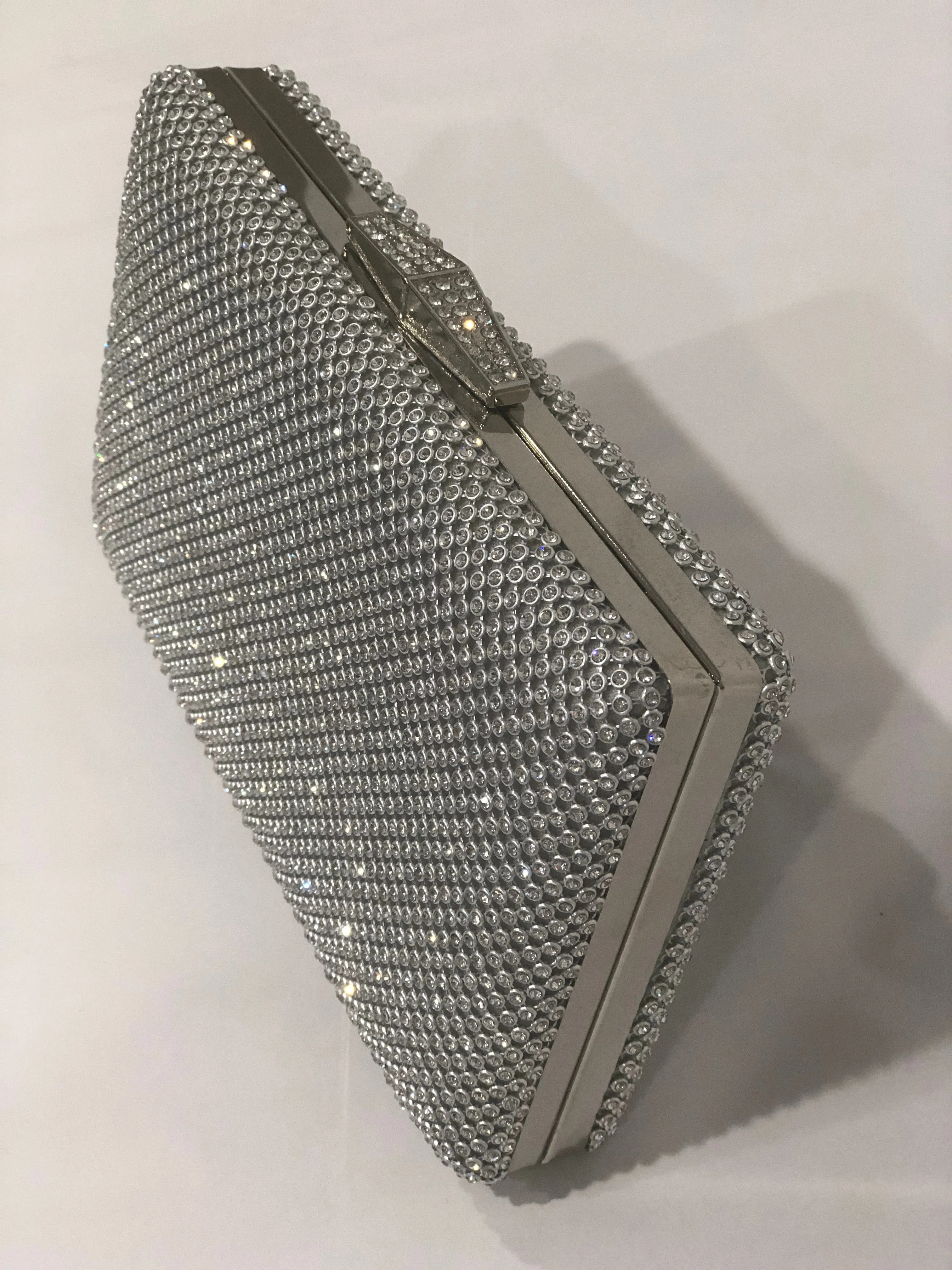 Diamonte Silver Evening Clutch