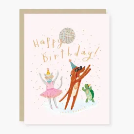 Disco Party Animals Birthday Card