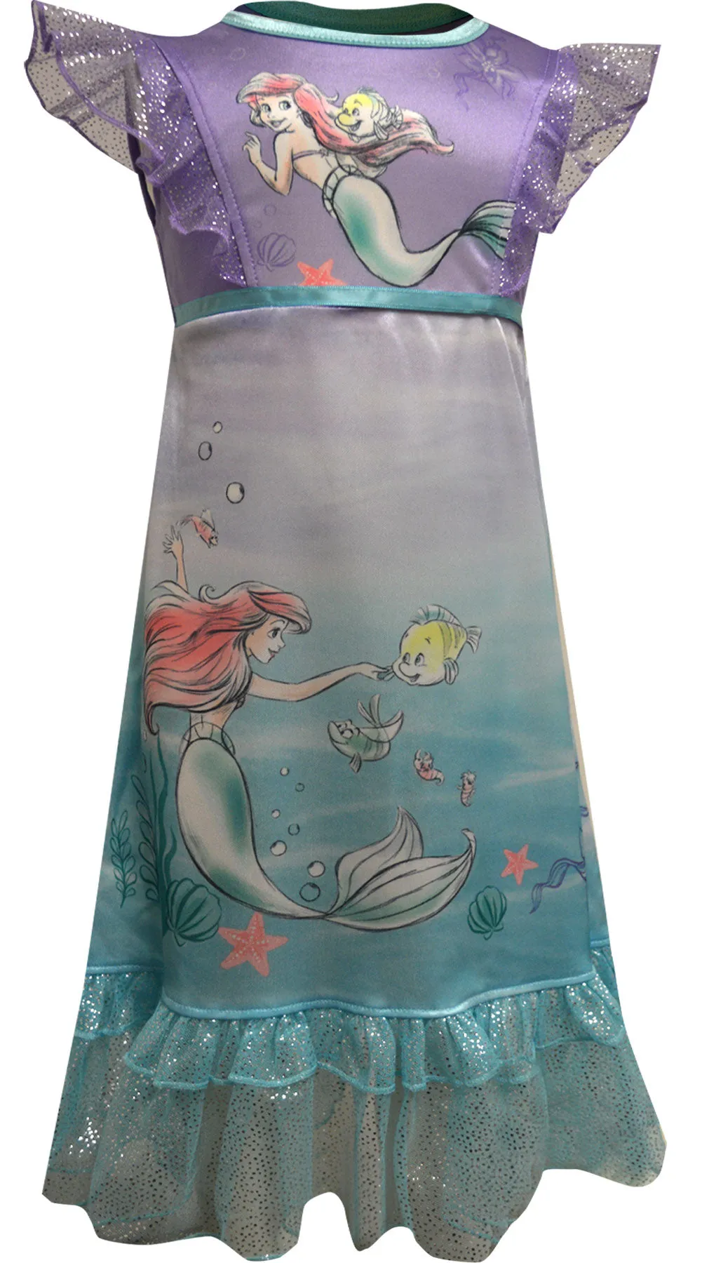 Disney Little Mermaid Ariel and Flounder Dress Up Toddler Nightgown