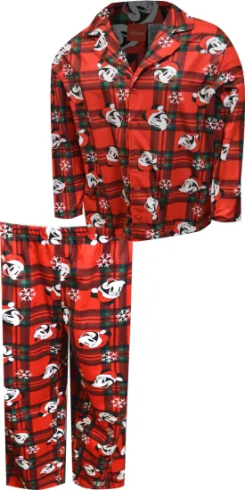 Disney Mickey Mouse Christmas Flannel Guys Pajamas