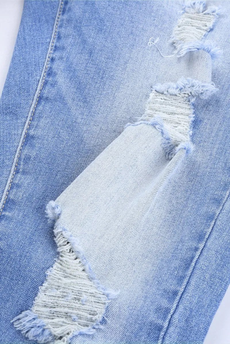 Distressed Ankle Frayed Skinny Denim