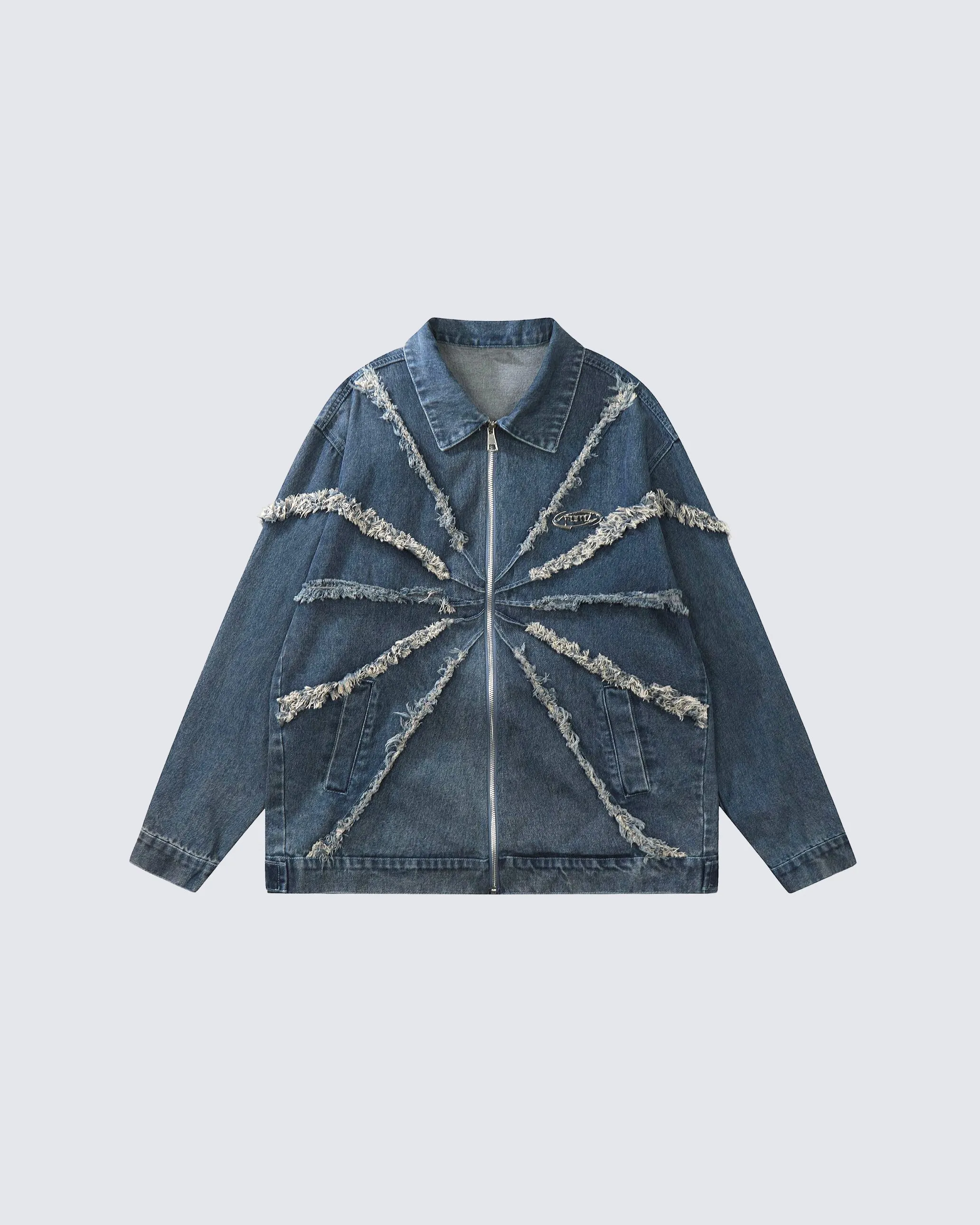 Distressed Starburst Denim Jacket