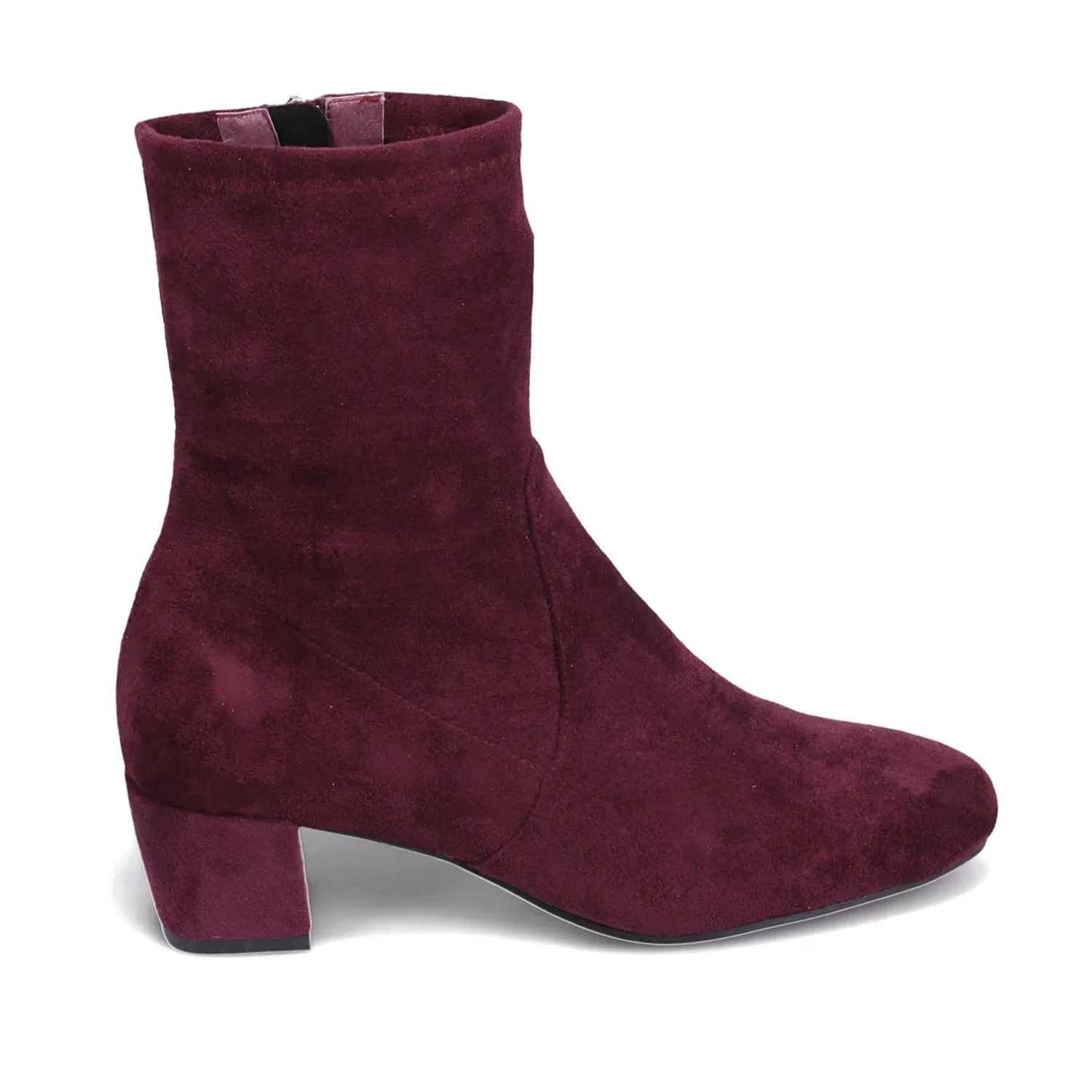 Django and Juliette Women's Hartful Heeled Boot in Mulberry Suede