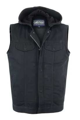 DM982 Men's Black Denim Concealment Vest