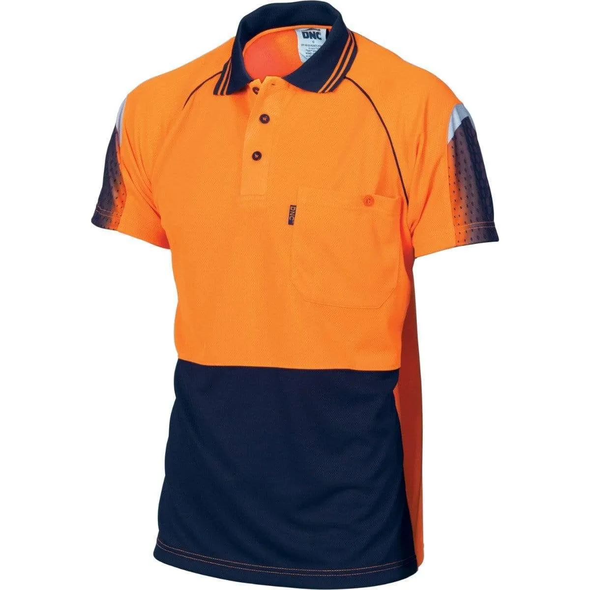 Dnc Workwear Hi-vis Cool-breathe Sublimated Piping Short Sleeve Polo - 3751