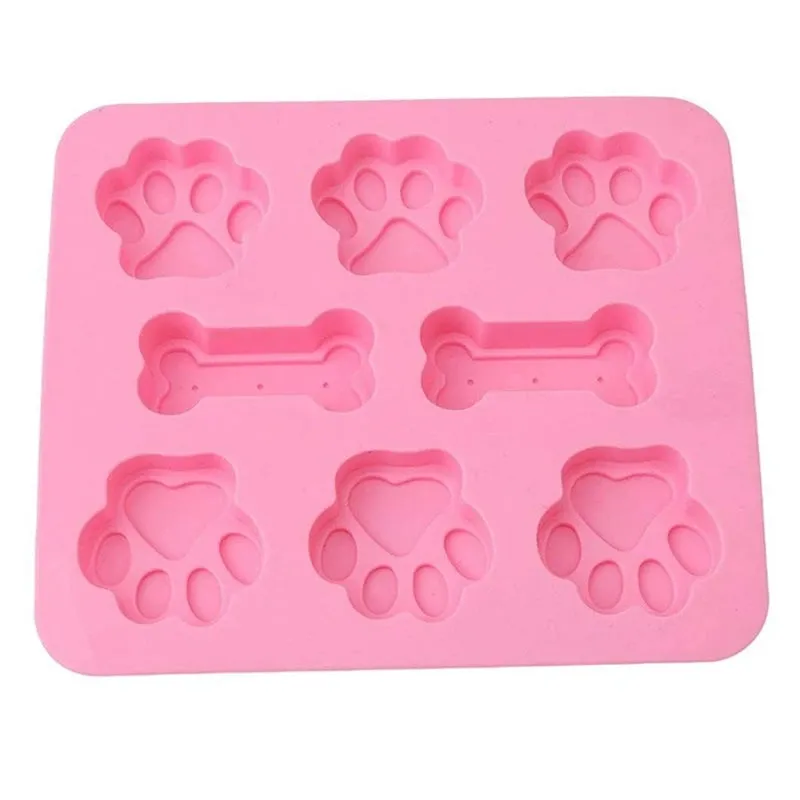 Dog Footprint Silicone Mold Cake Molds Bone Cookie Cutter Fondant 3D DIY Cat Paw Silicone Bakeware Molds Baking Accessories