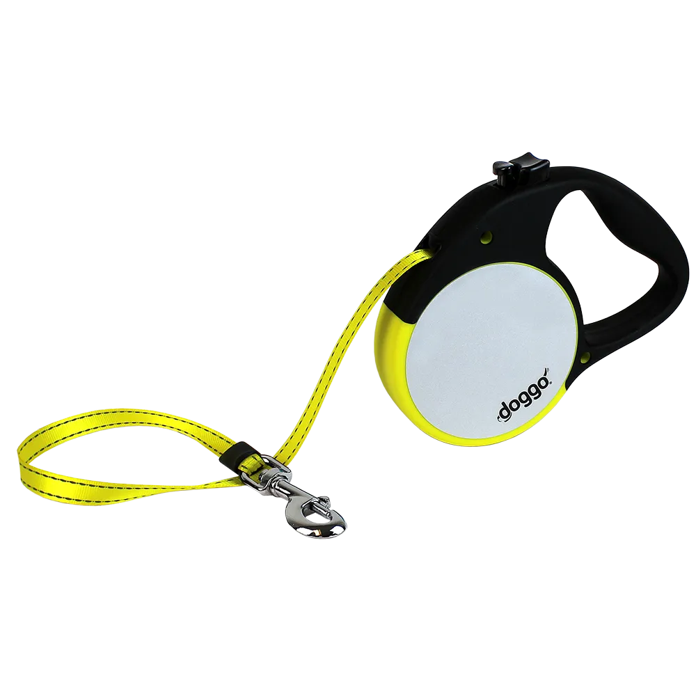 Doggo Reflective Retractable Leash (Yellow)