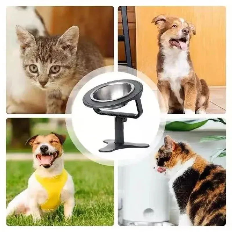 Dogs Bowl Elevated Stand Cat Feeder Bowl Adjustable Height Stainless Steel Pet Food Bowl Stand Feeders Table Puppy Accessories